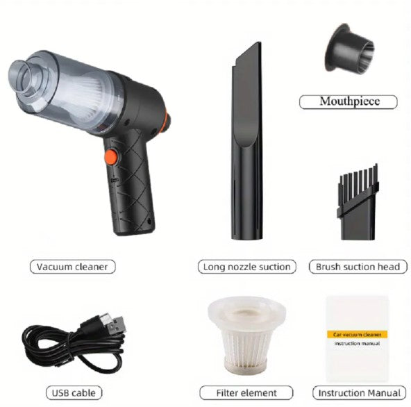 High-Power Cordless Mini Car Vacuum - Portable & Rechargeable