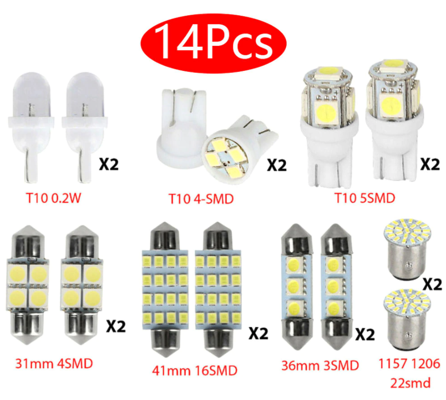 : UltraBright™ LED Interior Full Upgrade Kit (14-Piece)